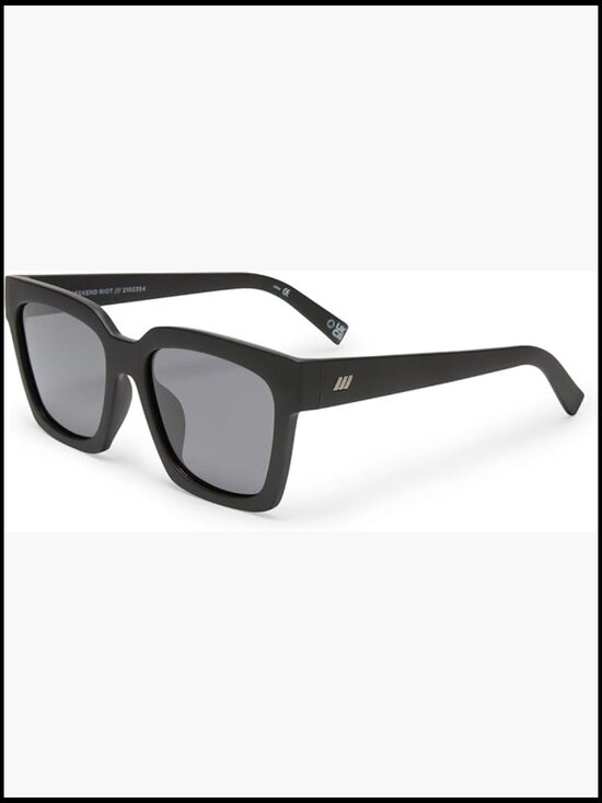 Matte Black Square Polarized Sunglasses Wrap Around Frame